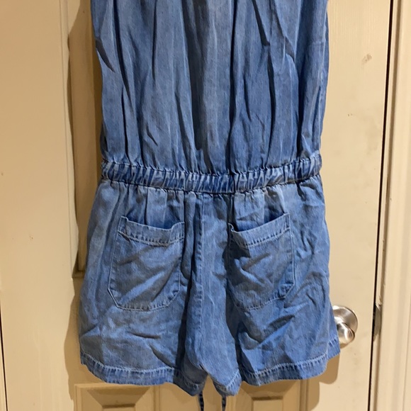 Velvet heart romper. Chambray - Picture 7 of 7